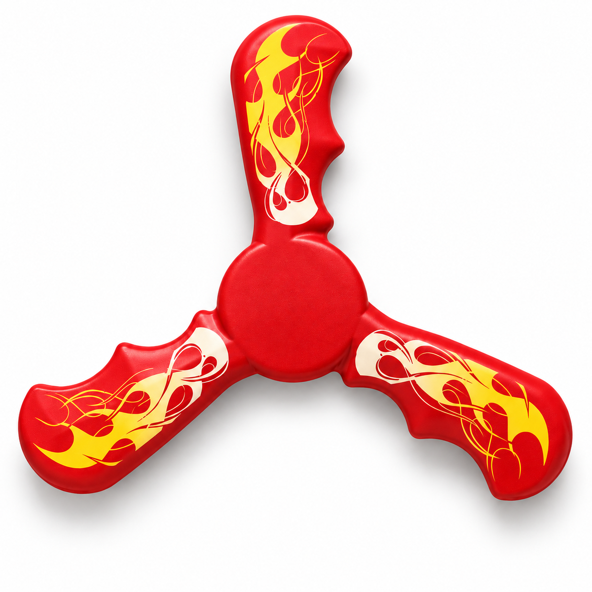 Boomzi Kids 3 Arm Soft Foam Returning Boomerang with Flame Graphic Artwork